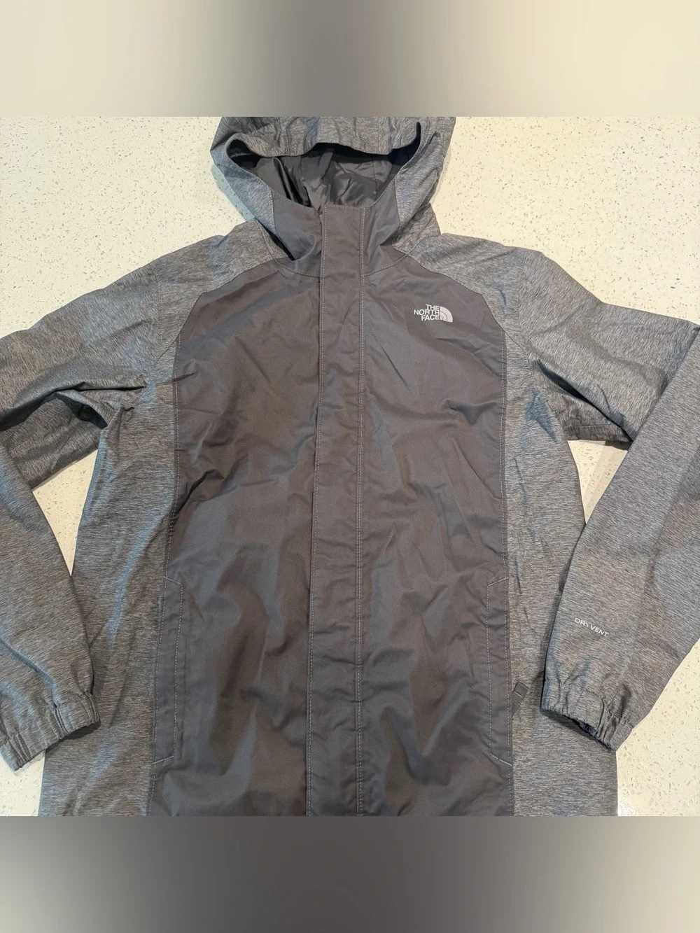 The North Face Kids' Gray Hooded Raincoat - Charcoal Panels
